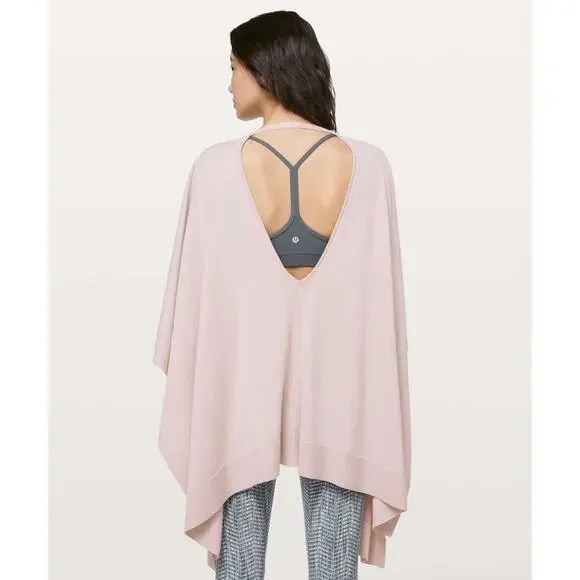 Lululemon Free To Coast Wrap EUC One Size Pink Bliss Shawl Cotton Silk Blend - Picture 2 of 7